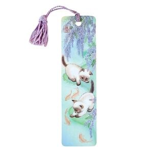 Vintage 80s Koi pond Kittens Bookmark, Peggy Toole Sunshine Thoughts 1988 H-1087